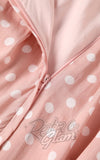 Dolly and Dotty Amanda Dress in Pink & White Polka zipper