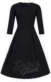 Dolly and Dotty Beatrix Long Sleeve Dress in Black cad
