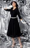 Dolly and Dotty Beatrix Long Sleeve Dress in Black holiday