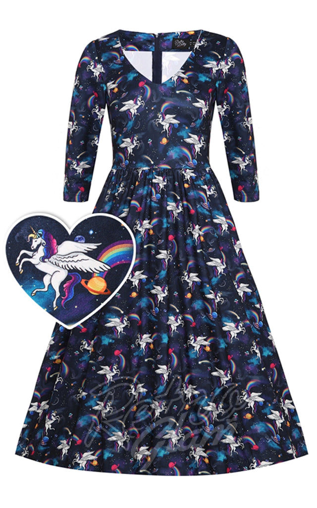 Dolly and Dotty Billie Dress in Magical Unicorn Print