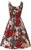 Dolly and Dotty Amanda Dress in Burgundy Botanical Print back