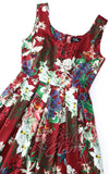 Dolly and Dotty Amanda Dress in Burgundy Botanical Print bodice
