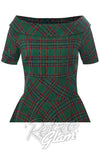 Dolly and Dotty Darlene Dress in Green Tartan bodice