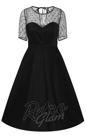 Dolly and Dotty Elizabeth II Mesh Sleeve Dress in Black