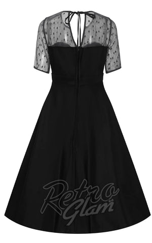 Dolly and Dotty Elizabeth II Mesh Sleeve Dress in Black back