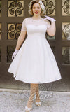 Dolly and Dotty Elizabeth II Mesh Sleeve Dress in white
