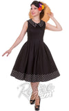 Dolly and Dotty Hazel Swing Dress in Black & Polka Dot pinup