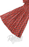 Dolly and Dotty Julia in Brick Red 40s Feather Fan Print skirt