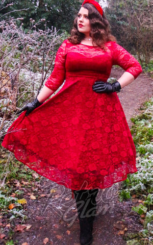 Madeline lace red dress plus sized