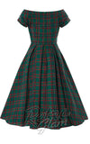Dolly and Dotty Lily Swing Dress in Green Tartan pinup back