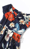 Dolly and Dotty Lily Swing Dress in Navy Tropical Floral Print bodice