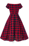 Dolly and Dotty Lily Swing Dress in Red Tartan back