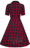Dolly and Dotty Penelope Red Tartan Shirt Dress detail back
