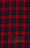 Dolly and Dotty Penelope Red Tartan Shirt Dress fabric