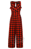 Dolly and Dotty Sylvia Jumpsuit in Red Tartan cad 50s