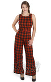 Dolly and Dotty Sylvia Jumpsuit in Red Tartan cad closed neck