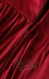 Dolly and Dotty Ruth Retro Long Sleeve Dress in Burgundy zipper
