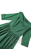 Dolly and Dotty Ruth Retro Long Sleeve Dress in Green bodice