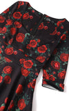 Dolly and Dotty Scarlette Midi Dress in Red Roses Print bodice