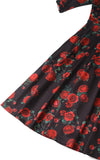Dolly and Dotty Scarlette Midi Dress in Red Roses Print skirt