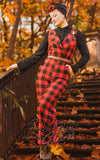 Dolly and Dotty Sylvia Jumpsuit in Red Tartan retro