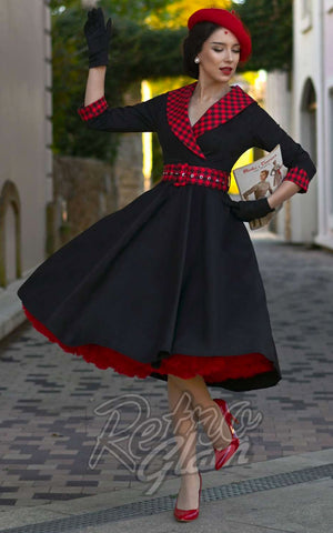 Dolly and Dotty Tiffany Red Tartan Collar Dress