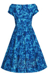 Dolly and Dotty Lily Swing Dress in Blue Watercolour Floral back
