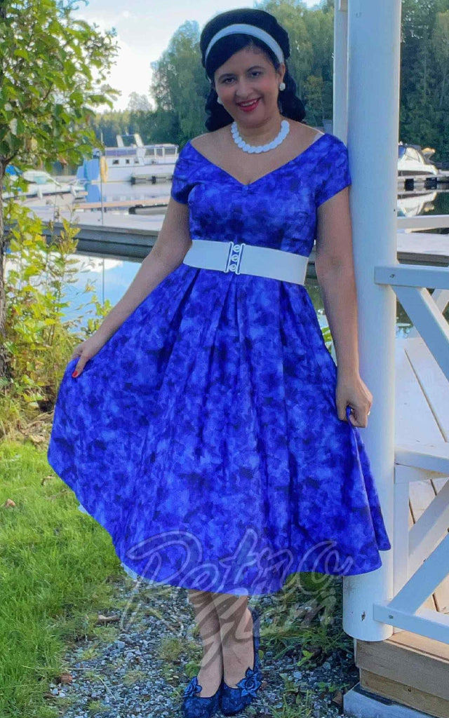 Dolly and Dotty Lily Dress in Blue Watercolour Floral - Pre-Order