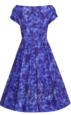 Dolly and Dotty Lily Dress in Purple Watercolour Floral back