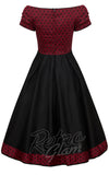 Dolly and Dotty Lily Swing Dress Burgundy Polka Dot & Black cad back