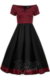 Dolly and Dotty Lily Swing Dress Burgundy Polka Dot & Black cad