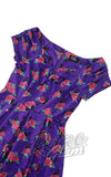 Dolly and Dotty Lily Purple Cat & Rose Print Dress bodice