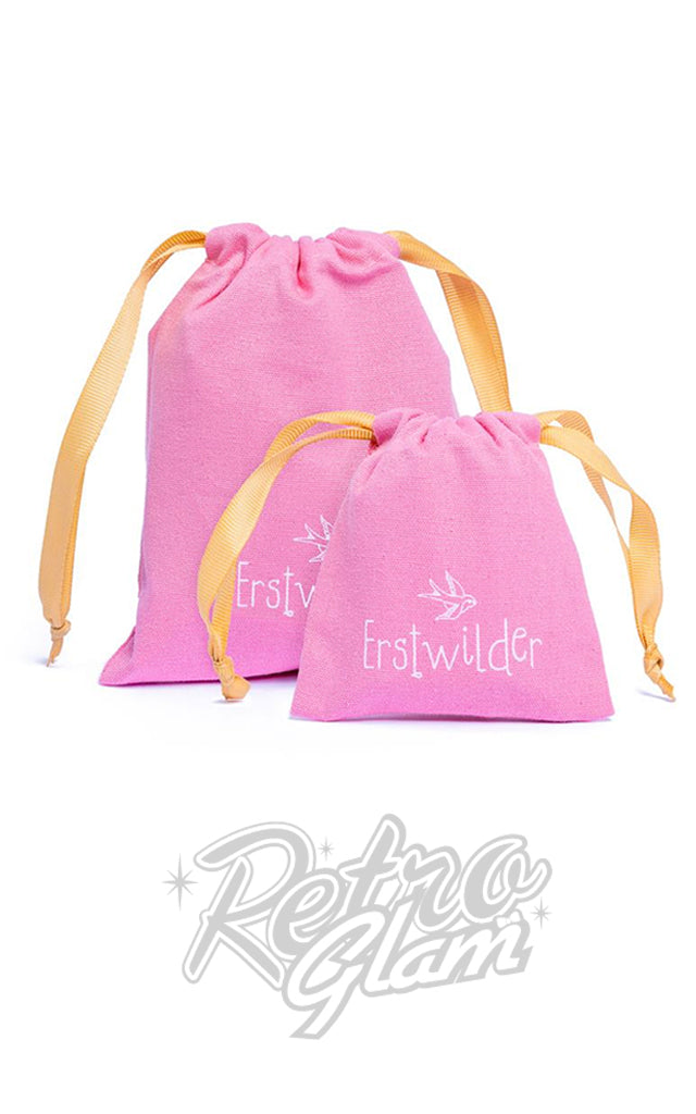 Erstwilder Logo Drawstring Bags in Pink