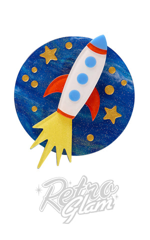 Erstwilder Blast Off! Brooch rocket