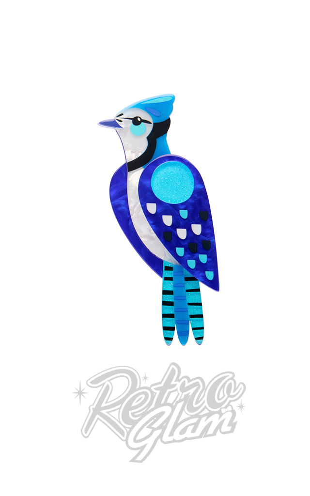 Erstwilder The Boisterous Blue Jay Brooch