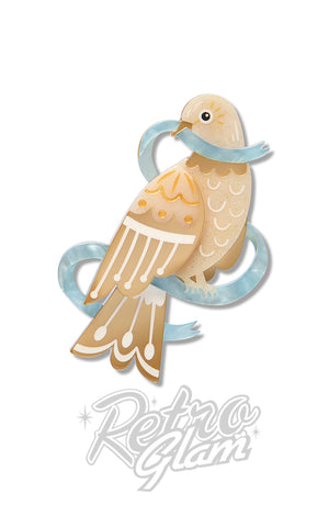 Erstwilder Blue Ribbon Days Brooch dove