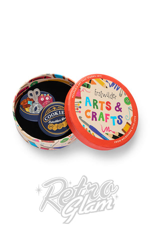 Erstwilder Cookie Tin Secrets Brooch back