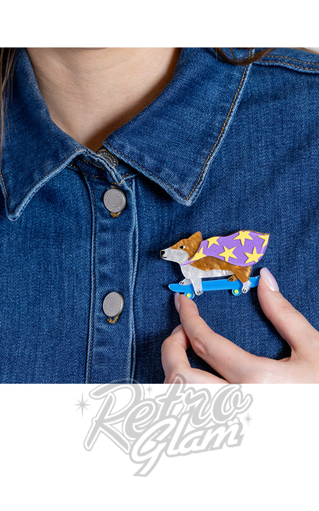 Erstwilder Clarke the Crusading Corgi Brooch