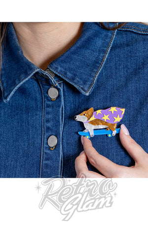 Erstwilder Clarke the Crusading Corgi Brooch model