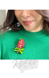 Erstwilder Crimson Bottlebrush Brooch