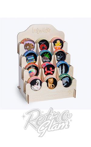 Erstwilder 12 Pocket Display Stand shown with brooches