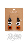 Skull and pumpkin boo earrings