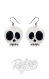 Erstwilder Halloween Earrings - skull white