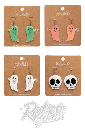 Erstwilder Halloween Earrings - Ghost & Skull