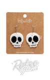 Earrings - skull white