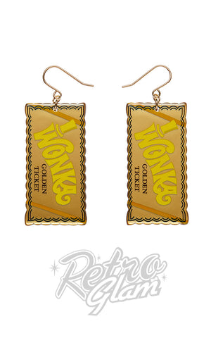 Erstwilder Golden Ticket Drop Earrings