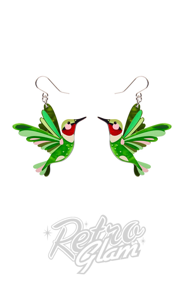 Erstwilder The Riveting Ruby-Throated Hummingbird Earrings