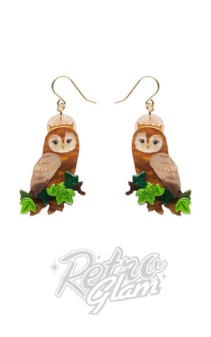 Erstwilder Regal Woodland Owl Drop Earrings