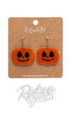 pumpkin Jack O Lantern earrings orange