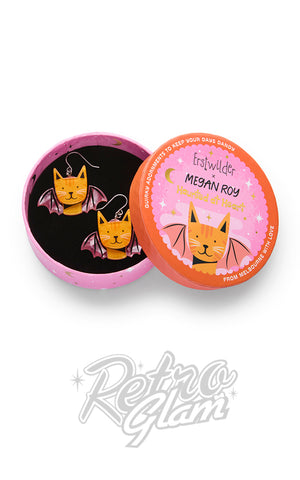 Erstwilder Winged Kitty Drop Earrings box